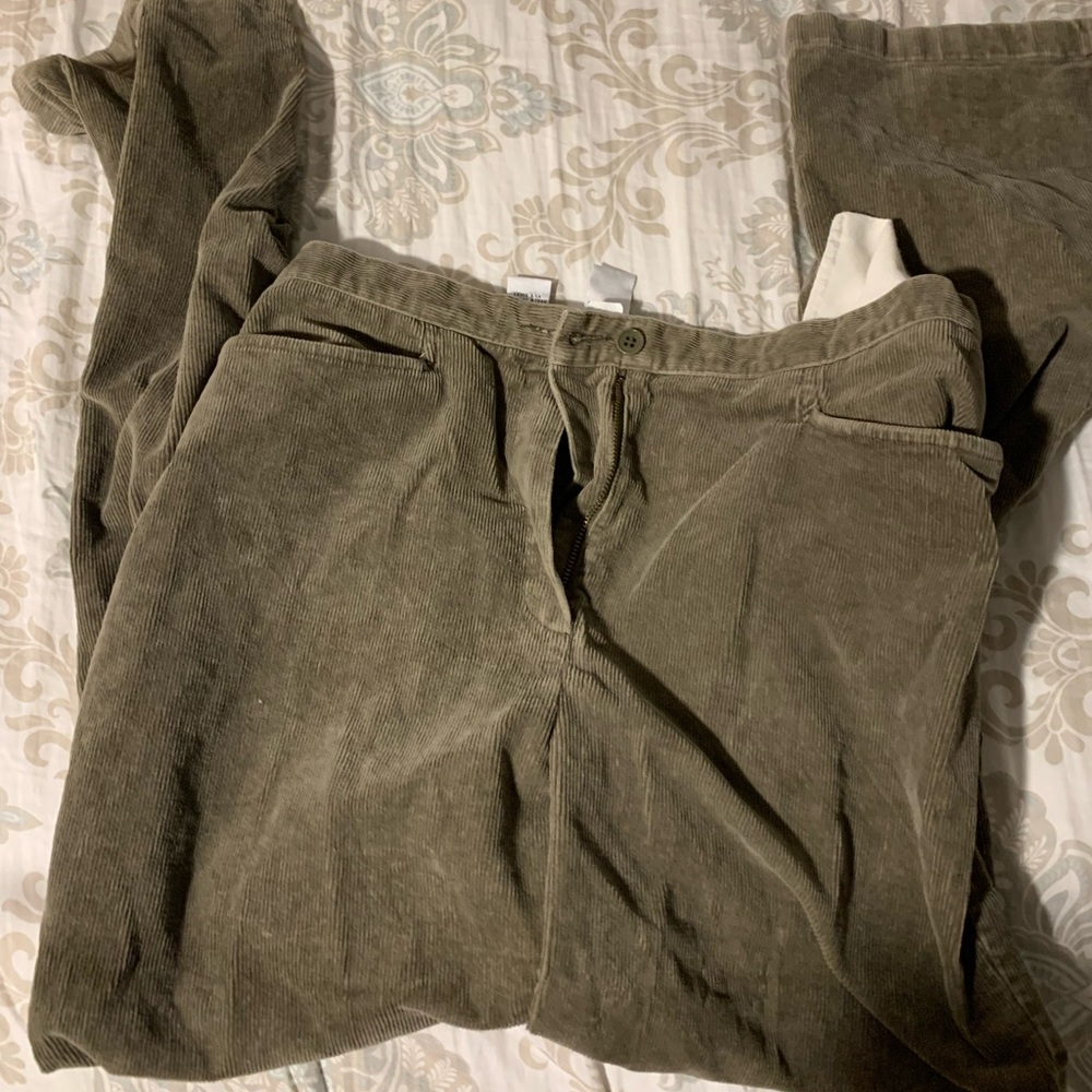 Green velvet pants